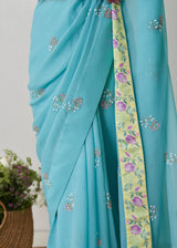 Amai Saree Blouse Set - Turquoise Blue