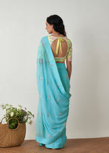 Amai Saree Blouse Set - Turquoise Blue