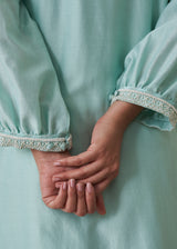 Sia Panelled Kurta Set - Sage Green