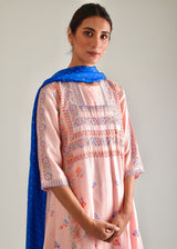 Barfi Kurta Set - Peach