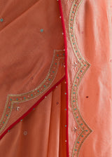 Badra Saree - Salmon Peach