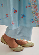 Barfi Kurta Set - Sky Blue