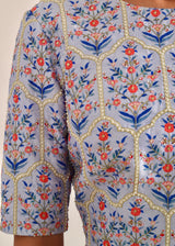 Mughal Blouse - Powder Blue