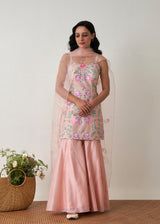 Sia Kurta Sharara Set - Peach