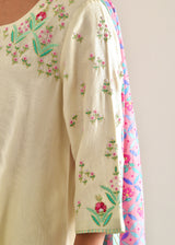 Bageecha Kurta Printed Dupatta Set - Off-White