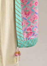 Bageecha Kurta Printed Dupatta Set - Off-White