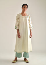 Bageecha Kurta Organza Dupatta Set - Off-White
