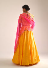 Ogee Lehenga Set - Mango Yellow