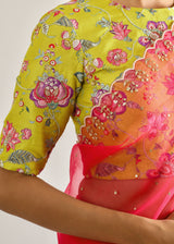 Shell Scallop Saree - Fuchsia Pink