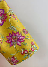 Jacobean Applique Lehenga Set - Mustard Yellow