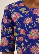 Applique Saree Blouse Set - Carnation Pink