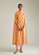 Ogee Kurta Set - Mango Yellow