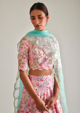 Gulaab Lehenga Set - Rose Pink