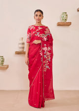 RAAG SAREE - VERMILION RED