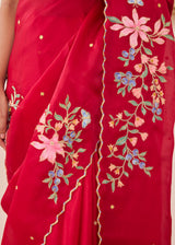 RAAG SAREE - VERMILION RED