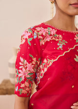 RAAG SAREE - VERMILION RED