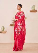 RAAG SAREE - VERMILION RED