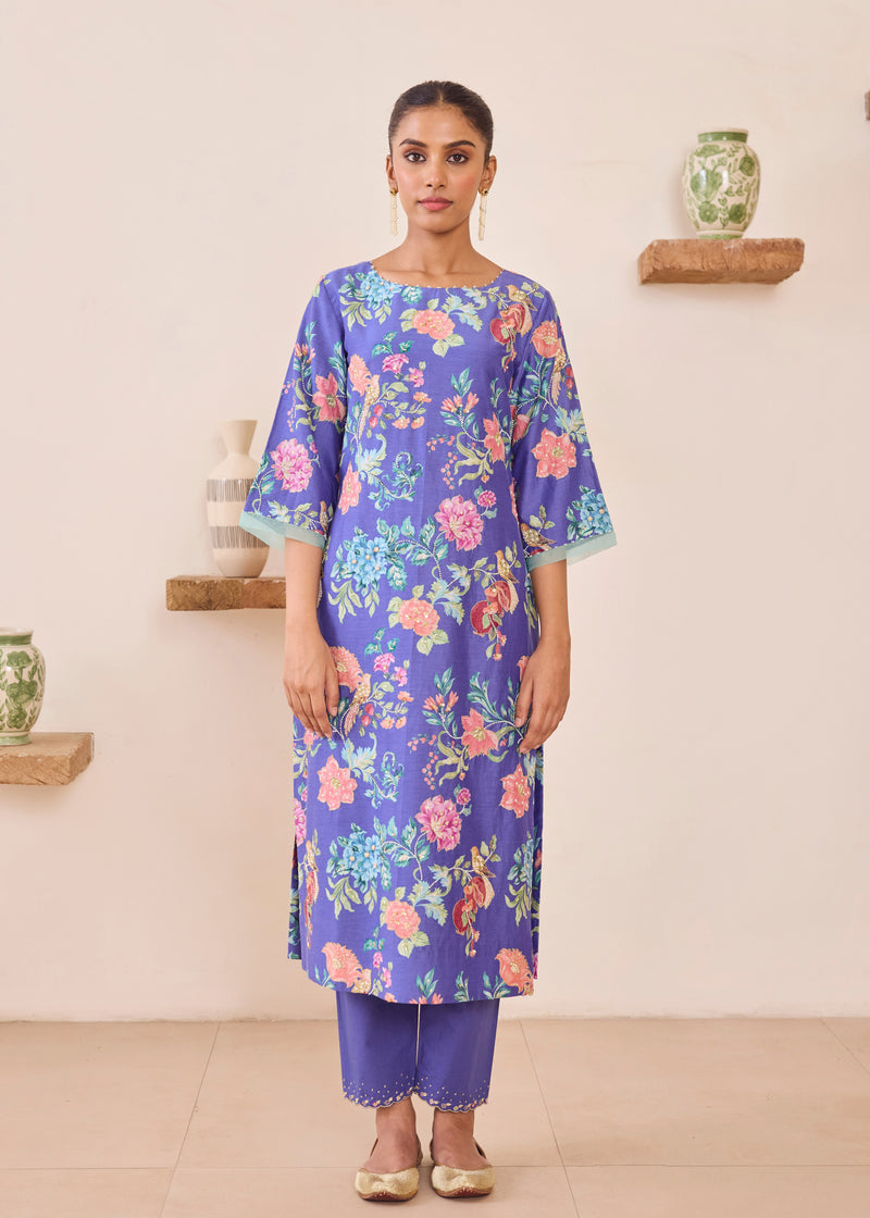 FIZA KURTA SET WITH DUPATTA - PURPLE