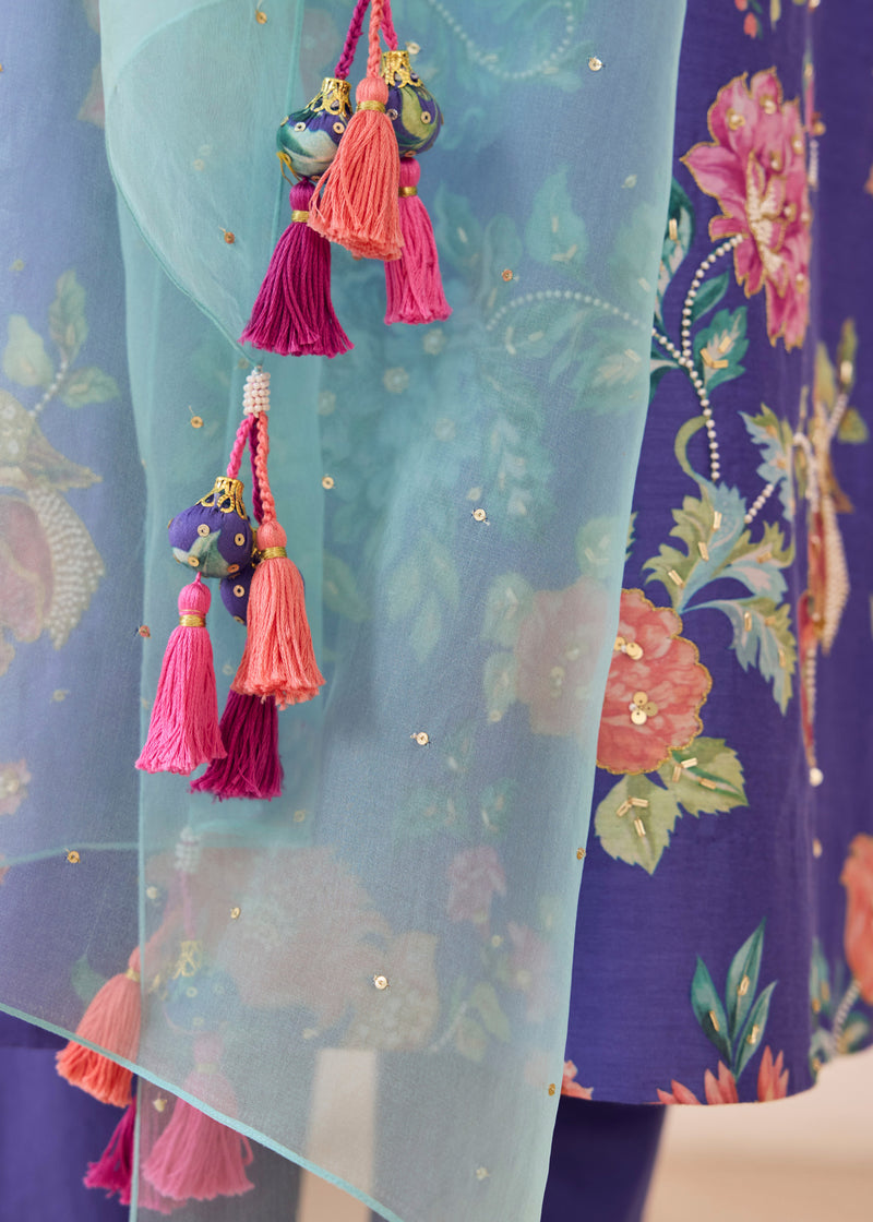FIZA KURTA SET WITH DUPATTA - PURPLE
