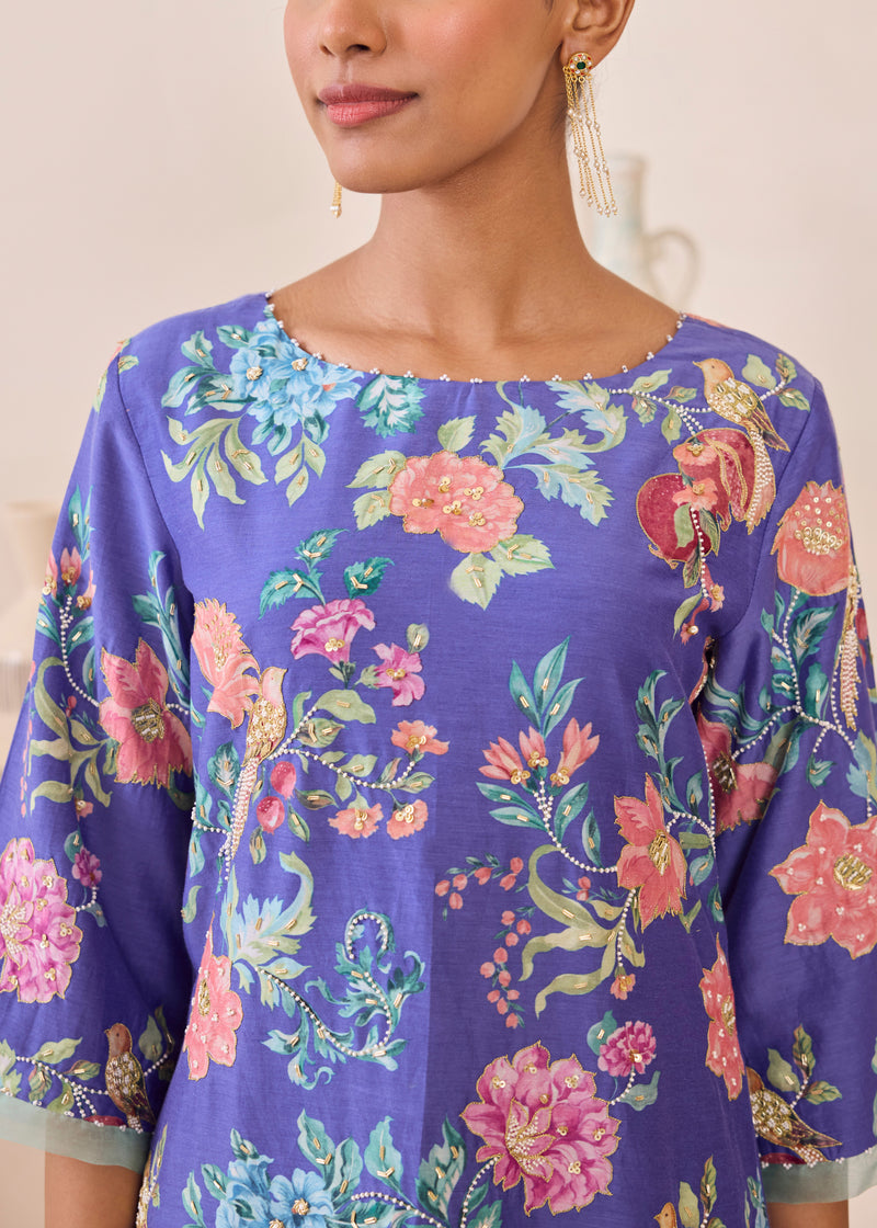 FIZA KURTA SET WITH DUPATTA - PURPLE