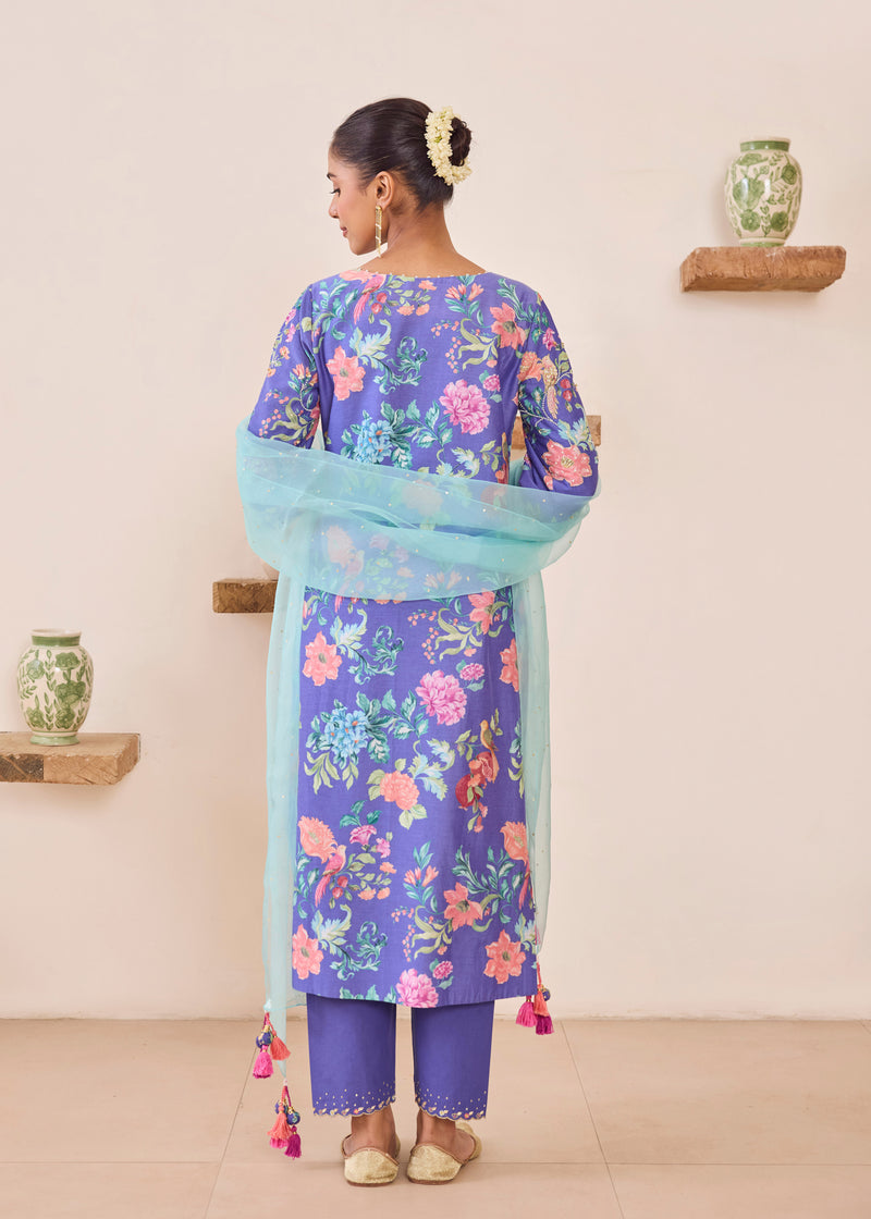 FIZA KURTA SET WITH DUPATTA - PURPLE