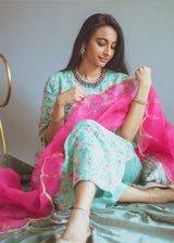 Gulaab Kurta Set - Mint Green