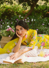 Seri Kurta Set - Chrome Yellow - With Dupatta