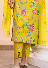 Seri Kurta Set - Chrome Yellow - With Dupatta