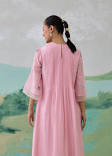 LUMEA COLOURBLOCK  KURTA SET - BLUSH PINK
