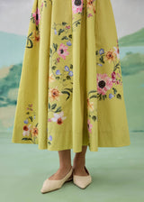 WILLOW DRESS WITH SLEEEVES - OLIVE YELLOW