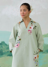 AUREA LONG KURTA WITH PANTS - SAGE GREEN