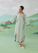 AUREA LONG KURTA WITH PANTS - SAGE GREEN
