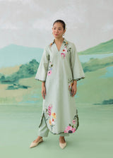 AUREA LONG KURTA WITH PANTS - SAGE GREEN