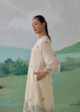 LUMEA COLOURBLOCK  KURTA SET - WARM IVORY
