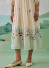 MEADOW COLOURBLOCK DRESS - WARM IVORY