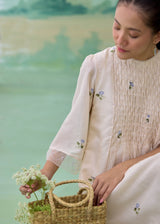 MEADOW COLOURBLOCK DRESS - WARM IVORY