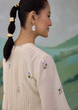 MEADOW COLOURBLOCK DRESS - WARM IVORY