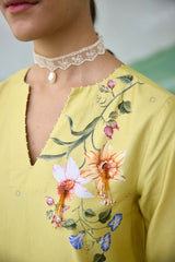 SERRA SHORT KURTA SET - OLIVE YELLOW