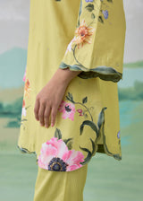 SERRA SHORT KURTA SET - OLIVE YELLOW