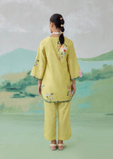 SERRA SHORT KURTA SET - OLIVE YELLOW