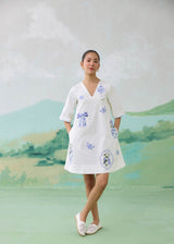 PORCELA SHIFT DRESS - IVORY