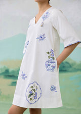 PORCELA SHIFT DRESS - IVORY