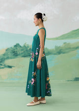 AAYUSHI BANGUR IN OUR WILLOW SLEEVELESS DRESS - EMERALD GREEN