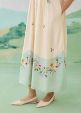 LUMEA COLOURBLOCK SLEEVELESS DRESS - WARM IVORY