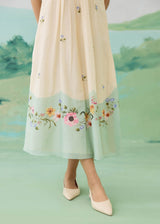 LUMEA COLOURBLOCK SLEEVELESS DRESS - WARM IVORY
