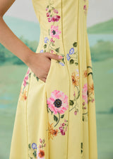 WILLOW  SLEEVELESS DRESS - BUTTER YELLOW