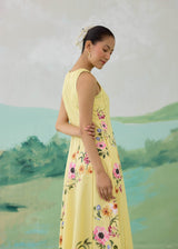 WILLOW  SLEEVELESS DRESS - BUTTER YELLOW
