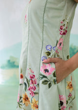 WILLOW  SLEEVELESS DRESS - SAGE GREEN