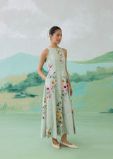 WILLOW  SLEEVELESS DRESS - SAGE GREEN