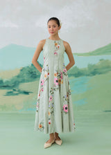WILLOW  SLEEVELESS DRESS - SAGE GREEN